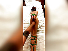 Mixed Bondage Wrestling Feet,  Tickling Bdsm,  Latex Leggings Bondage