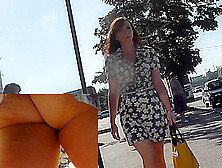 Outstanding Upskirt Milf Presents Her Tasty Buttox