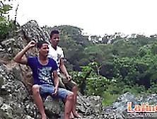 Two Hunky Latino Boys Sucking Cocks In The Rocks