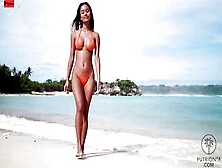 Putri Cinta Stripping On A Pretty Tropical Beach