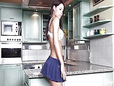 Satin Bloom Is Horny And Hot In Her Kitchen Wanting Some Solo Pleasure