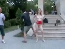Young Girl Exhibitionist In Public