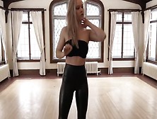 Blonde In Leather Pants
