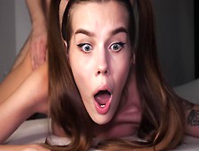 Omg,  It's Massive! Thin 18 Yo Teeny Struggles During Painful Anal Fuck - Alina Foxxx