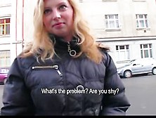 Shy Blond Czech Beauty Assents To Take Money For A Public Fuck