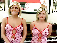 Cameron And Sister Pink Piano