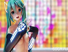 Anime Girl Dancing | Hatsune Miku Naked Mmd