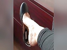Sexy Business Ladies Show Off Their Hot Feet While Dangling Shoes