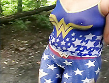 A Day With Wife In See Through Wonder Women Shirt And Leggings