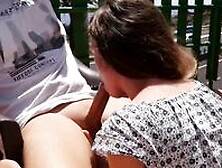 Incredible Blowjob In The Garden In Full View With Cum In Mouth