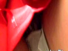 Japanese Chick In Traditional Asian Outfit Slobbers On Cock