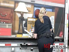 Horny Milf Cops Take Turns To Suck Cock And Get Drilled By Criminal