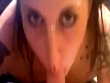 Sexy Gothic Chick Sucks And Spits On Cock.
