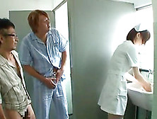Japanese Nurse Drops On Her Knees To Suck A Dick Of A Lucky Guy