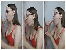 Deepthroat Blowjob From Glasses Nerdy Girlfriend