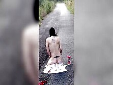 Outdoor Penis Blowing And Vagina Boned By 14 Inch Toy