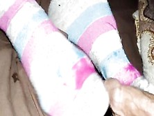 Cum-Soaked Toes Inside Socks