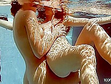In The Indoor Pool,  Two Stunning Girls Swim 5 Min