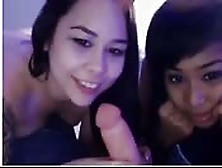 Sexy Asian Babes Work A Cock Together