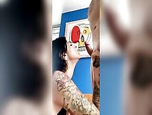 Huge Titty Inked Women Loves Cum All Over Her Face