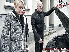 German Stupid Blonde Picked Up On The Street For Double Vaginal