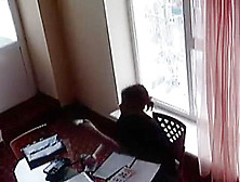 Amateur Gf Almost Caught Masturbating Naked In The Window Of The Office