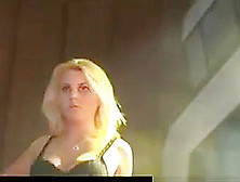 Naked Blonde Lapdance On Public Stage