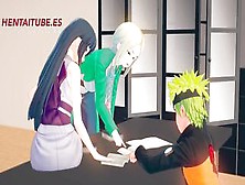 Naruto Anime - Naruto Fucks Sakura Under The Table While Talking To Hinata And Tsunade