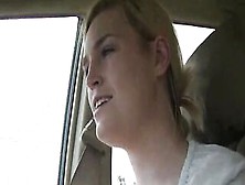Upskirt Wifey # 8 - Mrs Bryant Showing Off That Blonde Cunt Inside Outdoors And Flashing Her Boobs While Driving!