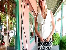 Lacie Teen Gorgeous Blonde Shows Sexy Ass In Public