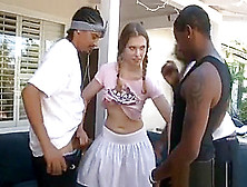 Teen Bitch Pussy And Ass Fucked By Big Black Cocks Outdoors