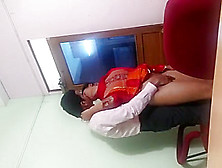 Sexy Indian Office Girl Playing With Boss
