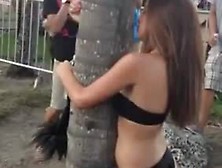 Intoxicated Teen Making Out With A Tree In Public