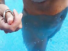 Nippleringlover Turned On Milf Swimming Naked Inside Pool Watch Through Pierced