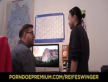 Reife Swinger - German Threesome In The Office With Two Slutty Bitches
