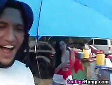 College Girl Outdoors Sucking Dick At Parking Lot Party