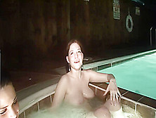 These Horny Chicks Are Naked In The Hot Tub