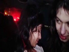 Blowjob From Two Hotties In A Car Outside Of Movie