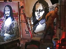 Brent Ray Fraser Penis Paints Da Vinci's Mona Lisa