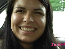 Naughty Zuzinka Plays With Her Pussy In A Taxi