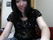 Asian Flirt Interacts With Fans On Webcam