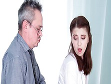 Sweet Teen Alita Angel Gives A Good Blowjob For An Old Man