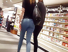 Tight Jeans In Bookstore