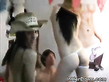 College Girls In Cowboy Hats Suck Dick At Party