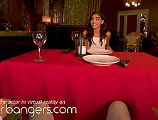 Vr Bangers Skinny Teen Blowing Your Cock Under The Table At The Restaurant