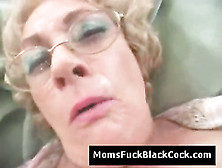 Horny Old Blonde Takes Big Black Cock Hardcore Pounding Her Cunt