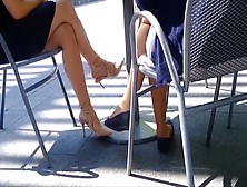 Candid Two Girls Sexy Legs