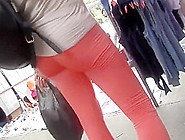 Yummy Cameltoe On The Red Yoga Pants