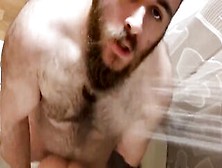 Inked And Bearded Viking Shower Time With A Tight Silicone Cunt