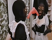 Slave In Maid Dress Trains Throat For Boss